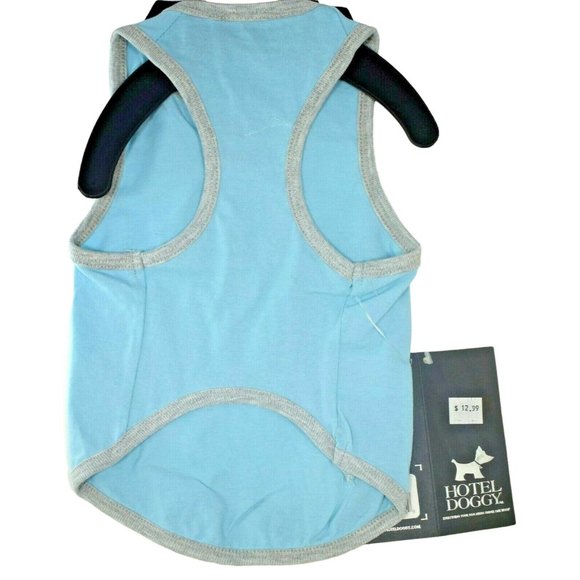 Hotel Doggy Dog Small Blue To Do Checklist: Play Play Play Blue Tank Shirt - Picture 2 of 3